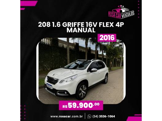 PEUGEOT - 208 - 2016/2016 - Branca - R$ 59.900,00